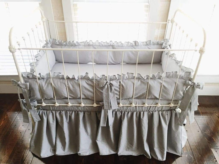 Silver Grey | Farmhouse Crib Bedding Set