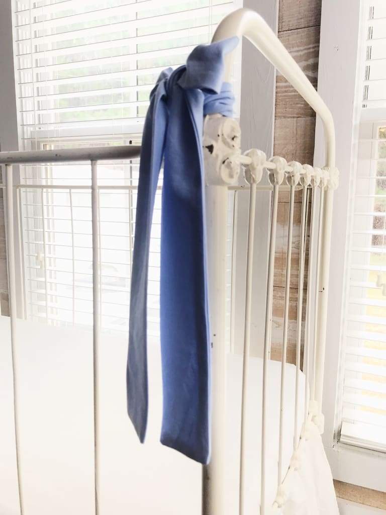 Small Baby Blue Crib Bow handmade heirloom nursery - High Cotton Textile