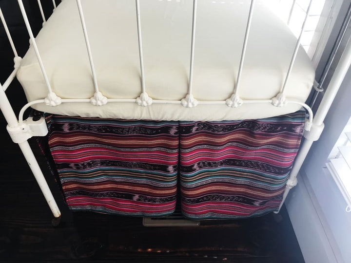 Tribal Crib Skirt handmade heirloom nursery - High Cotton Textile