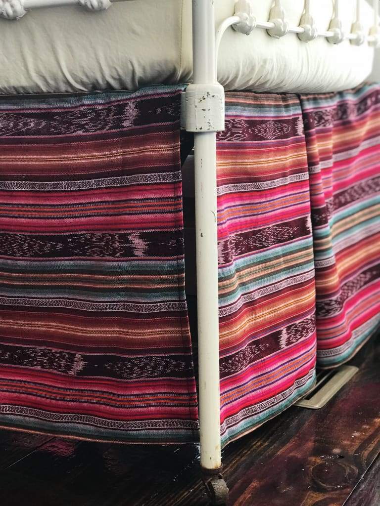 Tribal Crib Skirt handmade heirloom nursery - High Cotton Textile