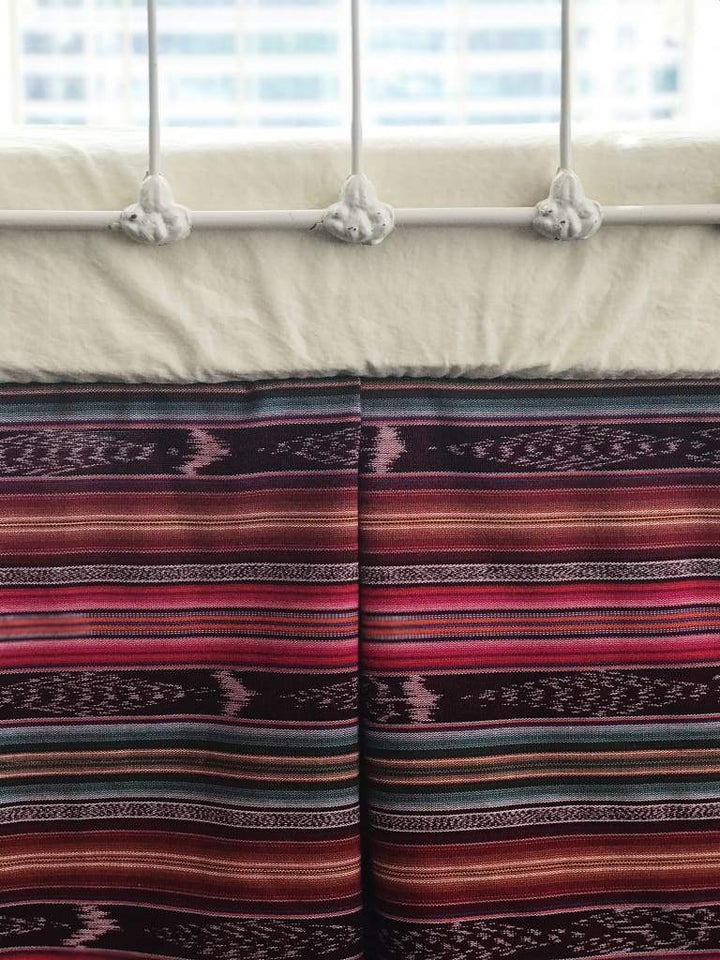 Tribal Crib Skirt handmade heirloom nursery - High Cotton Textile