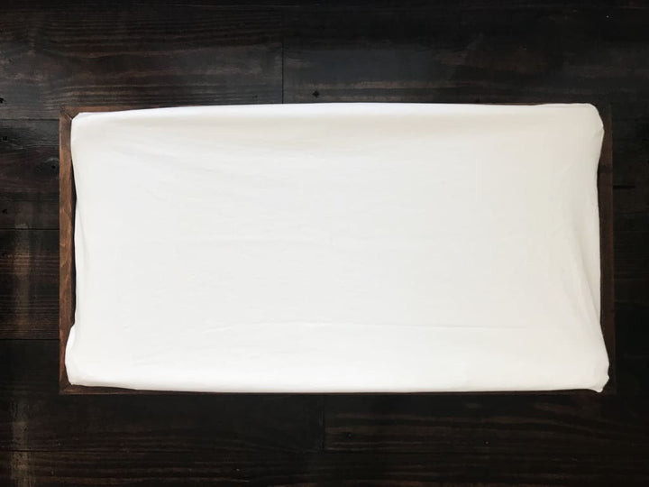 White Changing Pad Cover handmade heirloom nursery - High Cotton Textile