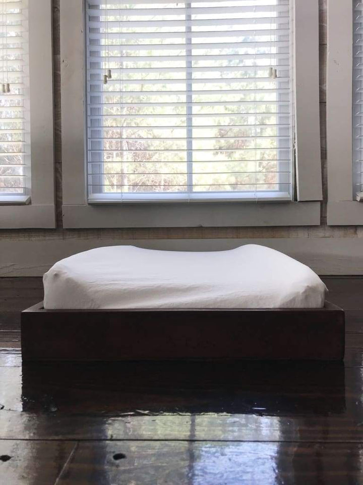 White Changing Pad Cover handmade heirloom nursery - High Cotton Textile