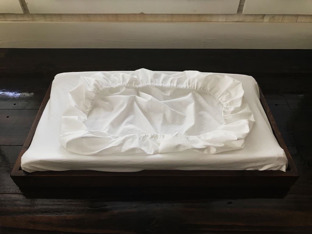 White Changing Pad Cover handmade heirloom nursery - High Cotton Textile