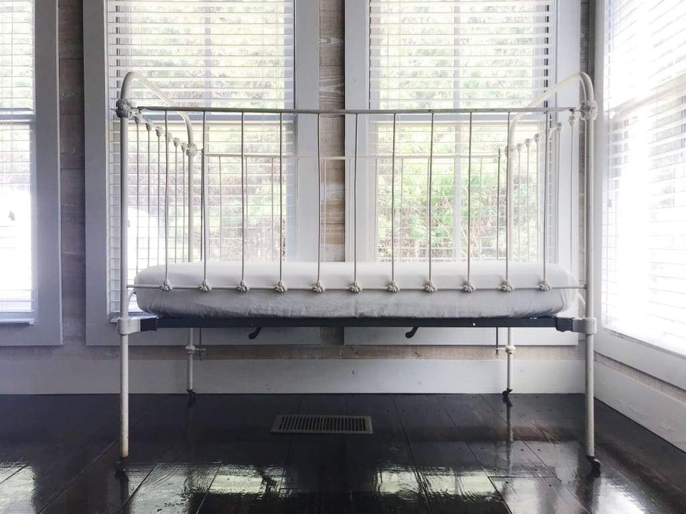 White Fitted Crib Sheet handmade heirloom nursery - High Cotton Textile