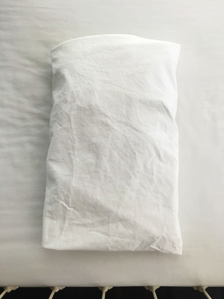 White Round Crib Sheet handmade heirloom nursery - High Cotton Textile