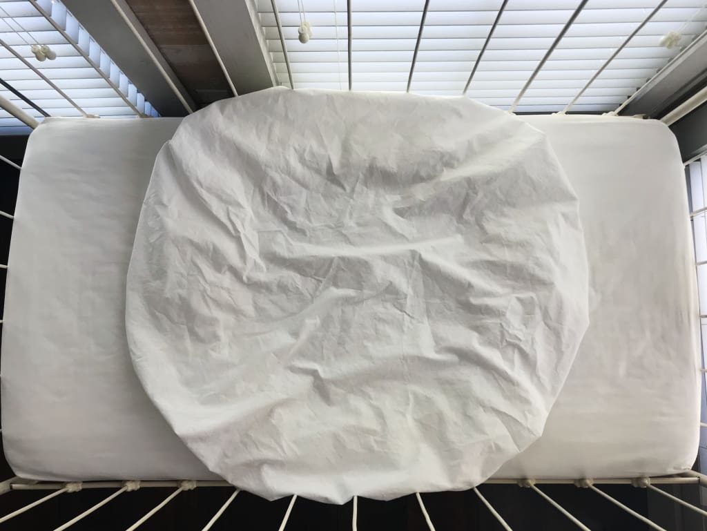 White Round Crib Sheet handmade heirloom nursery - High Cotton Textile
