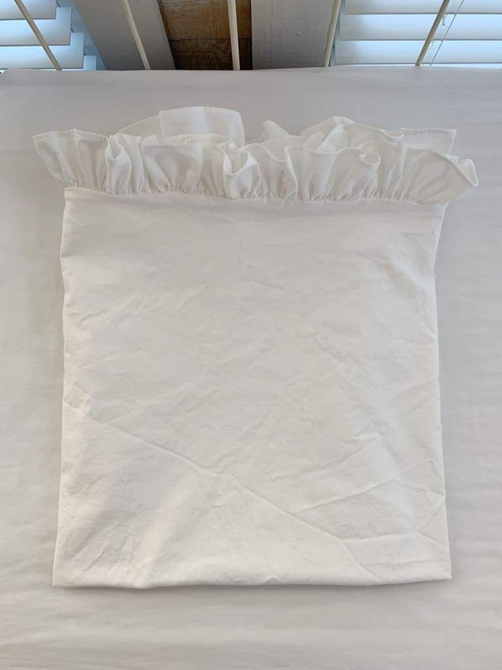 White Ruffled Crib Blanket