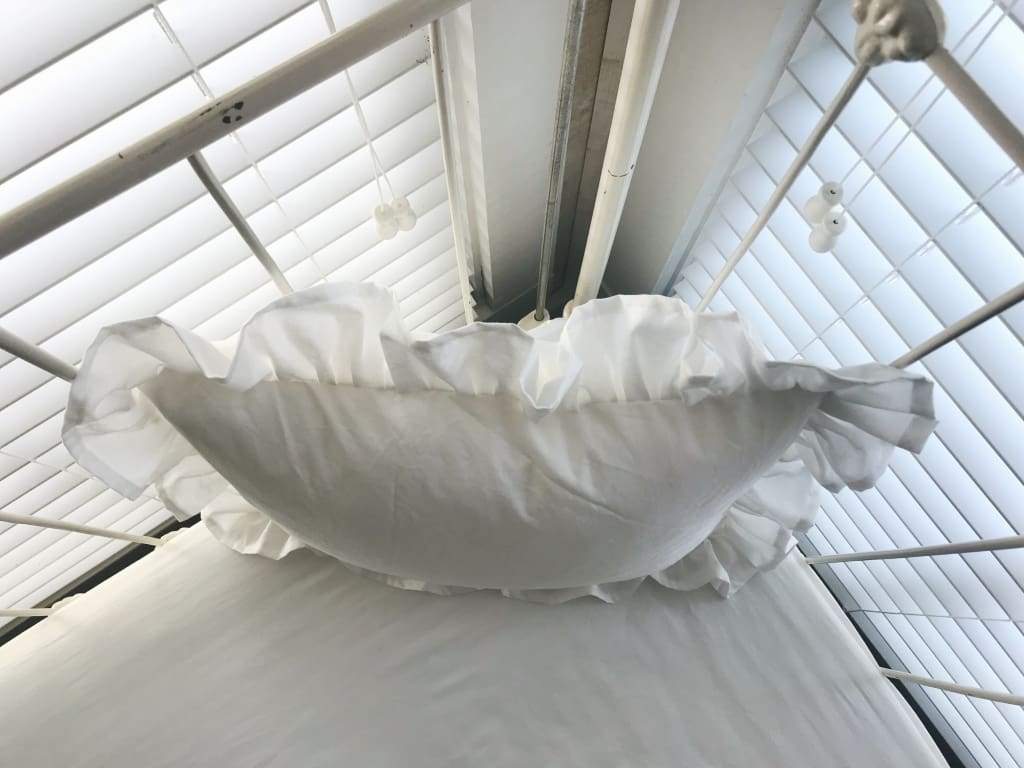 White | Ruffled Crib Pillow