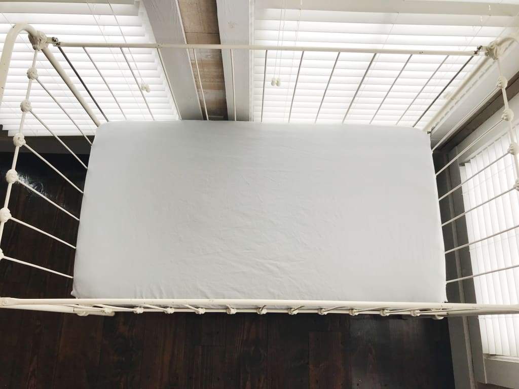 Zen Grey Fitted Crib Sheet handmade heirloom nursery - High Cotton Textile