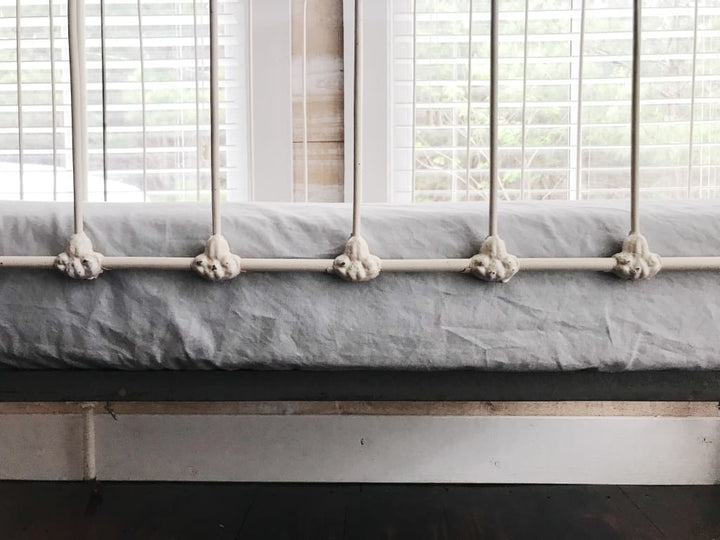 Zen Grey Fitted Crib Sheet handmade heirloom nursery - High Cotton Textile