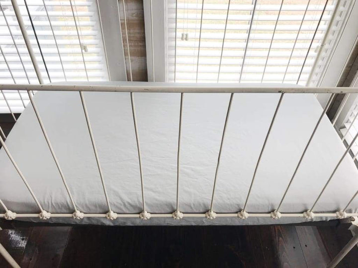 Zen Grey Fitted Crib Sheet handmade heirloom nursery - High Cotton Textile