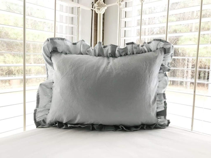 Zen Grey | Ruffled Crib Pillow