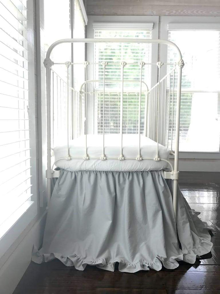 Zen Grey | Ruffled Crib Skirt